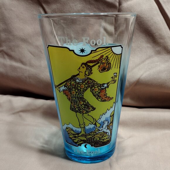 "The Fool" Blue Ombre Pint Glass 16oz - Picture 1 of 8